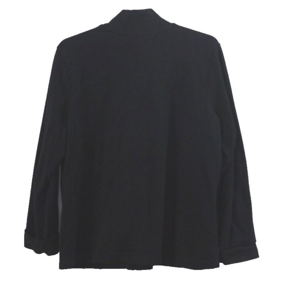 Lauren RALPH LAUREN black cardigan cotton sweater soft knit gold snaps Women 2XL - Picture 3 of 4